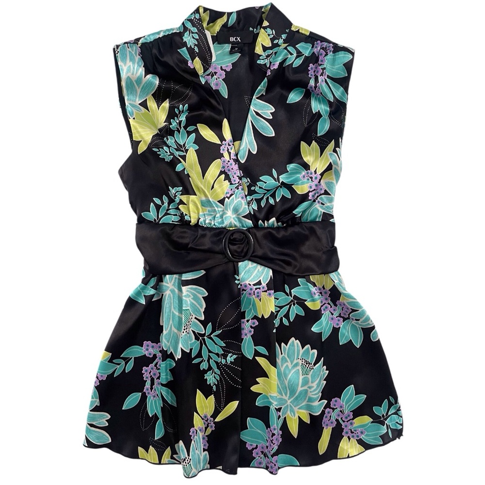 Y2K Floral Tie-Back Long Line Top